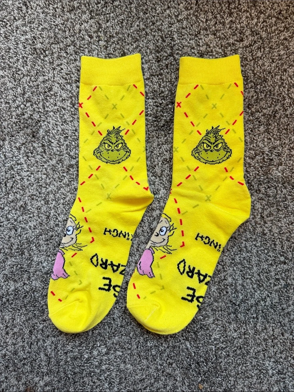 McDonald’s The Grinch Novelty Crew Socks Yellow
